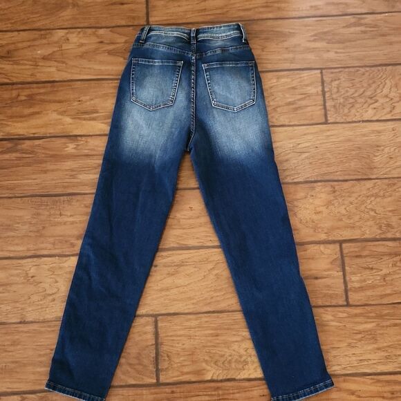 Rhapsodielle juniors size 3 blue denim jeans straight leg - Picture 4 of 6